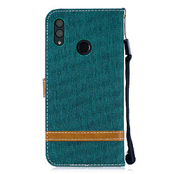 Avis Etui en PU tissu jean bicolore avec support vert pour votre Huawei P Smart (2019)/Honor 10 Lite