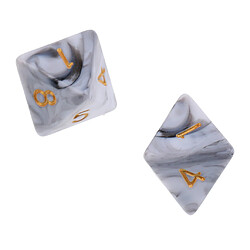 10pcs 8 sided dés d8 dés polyédriques pour les donjons et les dragons Jeux de table blanc gris