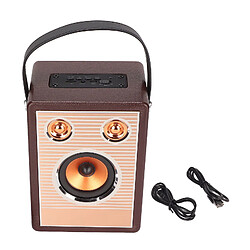 ComfortXL Enceinte bluetooth rechargeable avec support de carte mémoire aux, enceinte sans fil portable rétro avec poignée en bois grain marron (version export)