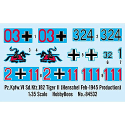 Acheter Hobby Boss Maquette Char Pz.kpfw.vi Sd.kfz.182 Tiger Ii (henschel Feb-1945 Production)