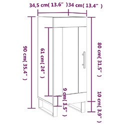 vidaXL Buffet Noir 34,5x34x90 cm Bois d'ingénierie pas cher