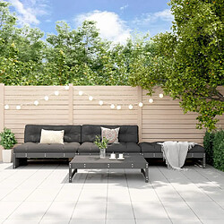 vidaXL Salon de jardin 4 pcs gris bois massif de pin 