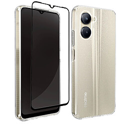 Coque pour Realme C33 Silicone Transparente + Verre Trempé 9H Noir Bigben