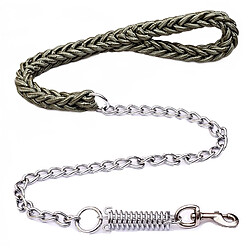 Universal Ceinture de chien en nylon super forte de 130 cm Collier de chien réglable double rangée en toile verte pour chien moyen et grand avec amortisseur à ressort | Ceinture (verte)