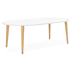 Acheter Alterego Table à dîner ronde extensible 'IGLOU' style scandinave - 120(220)x120 cm