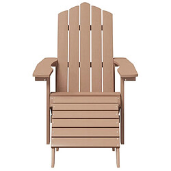 Acheter Maison Chic Lot de 2 Chaises de jardin,Fauteuil d'extérieur Adirondack avec repose-pieds PEHD Marron -MN86733