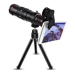 Wewoo Objectif téléobjectif universel avec zoom 22X avec monture de trépied et clip de téléphone portable, pour iPhone, Galaxy, Huawei, Xiaomi, LG, HTC et autres téléphones intelligents (Noir)