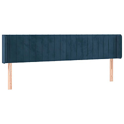 Maison Chic Tête de lit scandinave avec oreilles,meuble de chambre Bleu foncé 183x16x78/88 cm Velours -MN38168