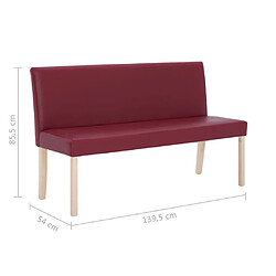 vidaXL Banc 139,5 cm Rouge bordeaux Similicuir pas cher