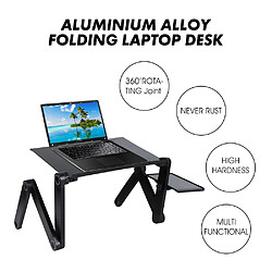 Universal Bureau d'ordinateur portable en aluminium portable réglable pour la table de télévision ergonomique Table de table PC Stand de table de bureau avec tampon de souris 420 * 260 mm | bureaux d'ordinateur portable 