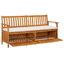 Avis Maison Chic Banc de rangement | Meuble de rangement d'Entrée | Coffres d'Intérieur avec coussin 170 cm Bois d'acacia solide -MN45509