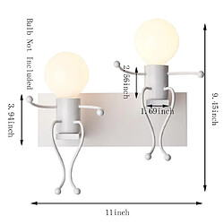 Acheter Stoex Créatifs Applique Murale Rétro Fer Vintage Lampe murale Moderne Métal Lampe Double Tête E27 pour Bar, Chambre à Coucher, Cuisine, Restaurant, Café, Couloir (Blanc)