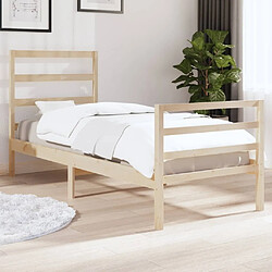 Maison Chic Lit Moderne Chambre - Cadre/structure de lit pour adulte bois de pin massif 90x190 cm simple -MN85613