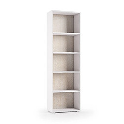 Alter BibliothÃ¨que verticale avec 4 Ã©tagÃ¨res rÃ©glables, 100% Made in Italy, EtagÃ¨re classique, EtagÃ¨re pour bureau ou salon, 60x30h195 cm, Couleur Blanc et fond en chÃªne