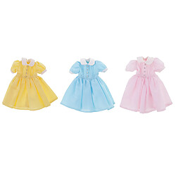 Robe poupée jupe poupée robe poupon 3PCS Costumes de Poupée Robe de Princesse en Tissu Décoration Pour 1/6 Blythe Dolls Accessoires(12.5*15.5cm)