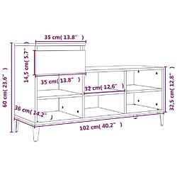 vidaXL Armoire à chaussures Blanc 102x36x60 cm Bois d'ingénierie pas cher