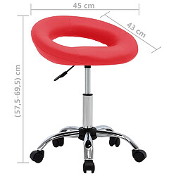 vidaXL Chaise pivotante à manger Rouge Similicuir pas cher