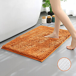 LUUCOZK Tapis Tapis de salle de bain absorbants - Fond orange en TPR-40X60CM 