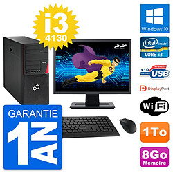 PC Tour Fujitsu P720 Ecran 22" Intel i3-4130 RAM 8Go Disque 1To Windows 10 Wifi - Occasion