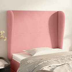 Maison Chic Tête de lit scandinave avec oreilles,meuble de chambre Rose 83x23x118/128 cm Velours -MN90784