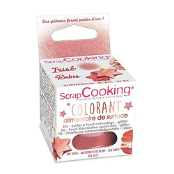 Scrapcooking Colorant alimentaire de surface en poudre - Rubis - 5 g 