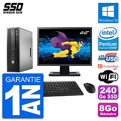 PC HP EliteDesk 800 G2 SFF Ecran 22" G4400 RAM 8Go SSD 240Go Windows 10 Wifi · Occasion 