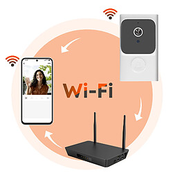 Avizar Sonnette Connectée WiFi Caméra Vision Nocturne Interphone A Distance Blanc pas cher