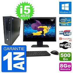 PC HP 800 G1 Ecran 19" Core i5-4570 RAM 8Go Disque 500Go Windows 10 Wifi · Occasion 