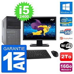 PC Tour Dell 790 MT Ecran 19" Intel i5-2400 RAM 16Go Disque 2To Windows 10 Wifi · Occasion 