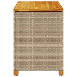 Acheter vidaXL Boîte de rangement de jardin beige résine tressée bois d'acacia