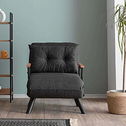 Hanah Home Fauteuil convertible en tissu Sando gris foncé.