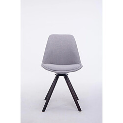 Decoshop26 Chaise de salle à manger x1 chaise visiteur assise pivotant à 360° en tissu gris piètement rond en bois noyer 10_0003483