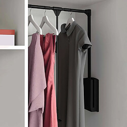 Emuca Penderie rabattable noire pour armoire Hang Largeur réglable de 45 à 60 cm.