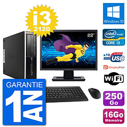 PC HP Compaq 6200 Pro SFF Ecran 22" i3-2120 RAM 16Go 250Go Windows 10 Wifi · Occasion 