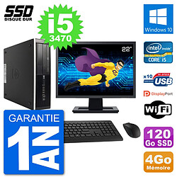 PC HP 8300 Elite SFF Ecran 22" Intel i5-3470 RAM 4Go SSD 120Go Windows 10 Wifi · Occasion 