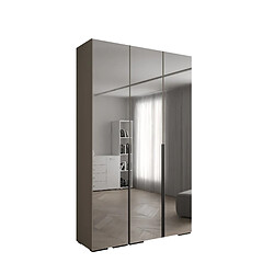 Abiks Meble Inova 1 Armoire avec miroir et portes battantes 236,7/150/47 3 Portes (gris/nero)