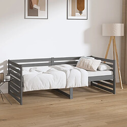 vidaXL Lit de jour sans matelas gris 90x190 cm bois de pin massif