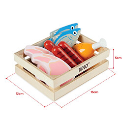 Avis Tidlo Ensemble de viande et de poisson en bois