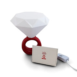Totalcadeau Lampe bague LED diamant Lampe de chevet veilleuse rose
