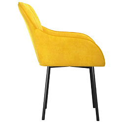 Maison Chic Lot de 2 Chaises à manger | Chaise de salle à manger cuisine Jaune Velours -GKD53723 pas cher