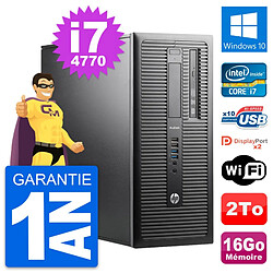 PC Tour HP ProDesk 600 G1 Intel i7-4770 RAM 16Go Disque Dur 2To Windows 10 Wifi - Occasion