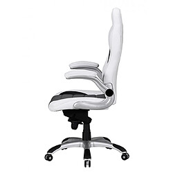 Avis Mes Fauteuil gamer 55x65x120/126 cm en PU blanc et gris