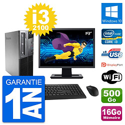 PC Lenovo M81 SFF Ecran 19" Intel i3-2100 RAM 16Go Disque 500Go Windows 10 Wifi · Occasion 