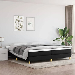 vidaXL Sommier à lattes de lit avec matelas Noir 200x200 cm Tissu