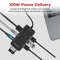 Promate Primehub-Mini Hub USB 100W, HDMI 4K@30Hz, 3x USB-A 3.0, Ethernet RJ45, SD/TF pas cher