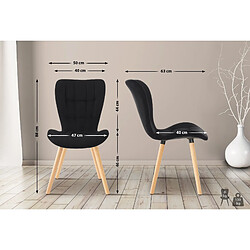 Non Lot de 2 chaises Elda velours