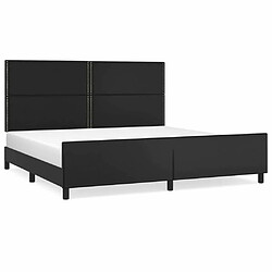 Maison Chic Cadre/structure de lit avec tête de lit pour adulte - Lit Moderne Chambre Noir 200x200 cm Similicuir -MN80824