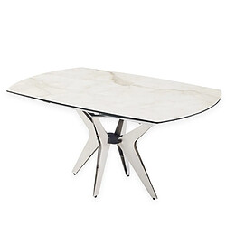 Inside 75 Table de repas extensible BOOMERANG 160/228 x 95 cm plateau céramique pied acier Inoxydable