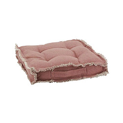 Aubry Gaspard Coussin de sol en coton 40 x 40 cm vieux rose. Coussin de sol en coton 40 x 40 cm vieux rose