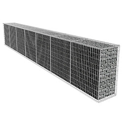 vidaXL Mur en gabion avec couvercle Acier galvanisé 600x50x100 cm 